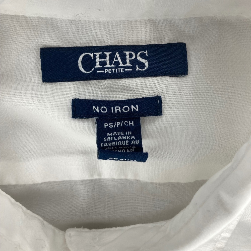 Chaps Petite Button-Up Shirt | White | Size S - Picture 6 of 6